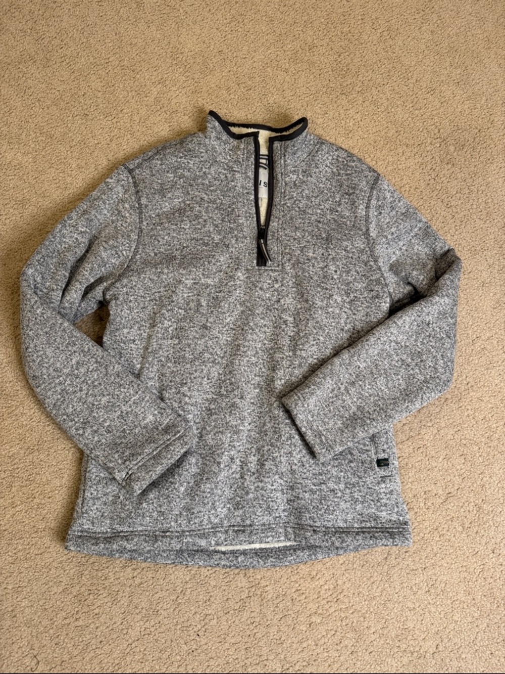 Men's Grey Quarter-Zip Pullover Sweater